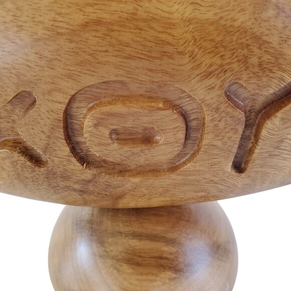 Christian Fish Sculpture Table Decor Greek IXOYE Genuine Oregon Myrtlewood - Picture 6 of 7